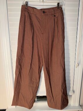 a new day Brown Checked Wide-Leg Trousers